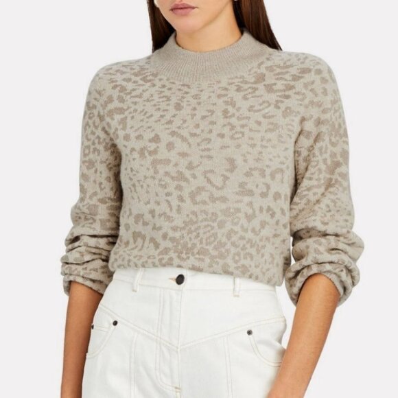 NEW Veronica Beard Alpaca Wool Leopard Print Sweater Pullover Size XS Merino - Picture 12 of 13
